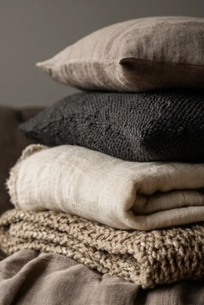 Soft layers styled in a comfortable living space