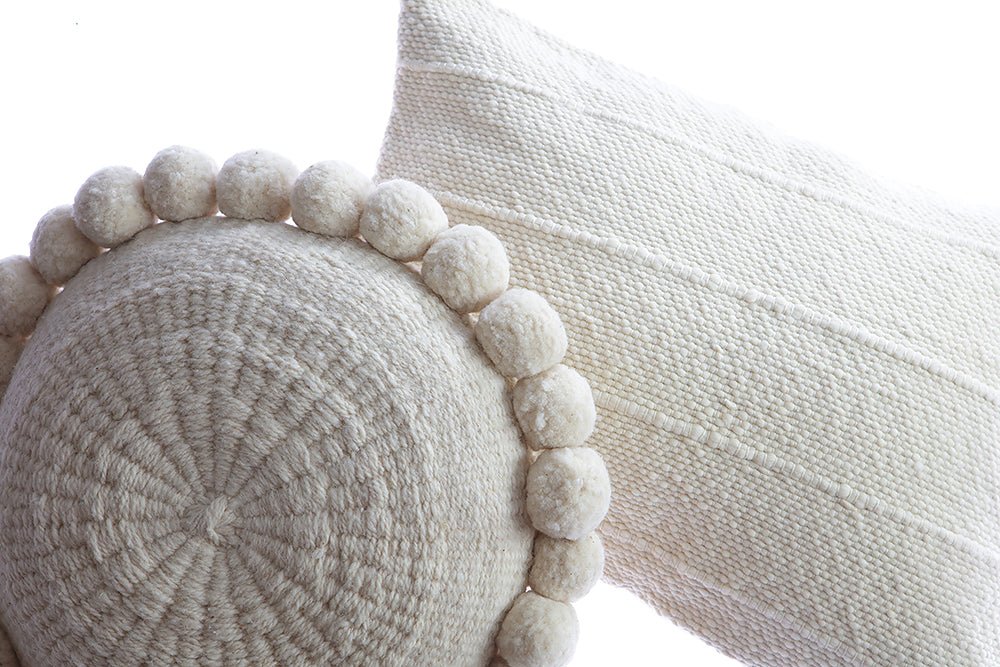 Boho Pom Pom Textured Throw Pillow - Image 4